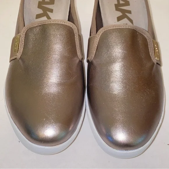 Anne Klein AK Sport Bronze Metallic Slip On Wedge Slides Mules - Picture 5 of 16